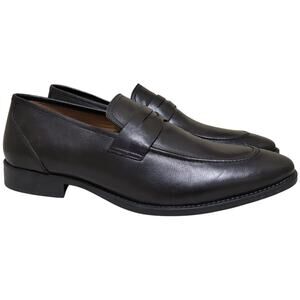 Thomas & Vine Men Bishop Slip On Apron Toe Penny Loafers Size US 12 Black